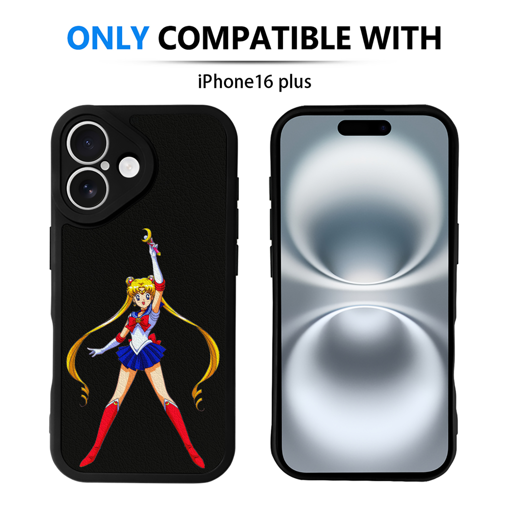 （画像用） 美少女戦士セーラームーン 月野 うさぎ つきの うさぎ Sailor Moon Tsukino Usagi 【iPhone 16シリーズ対応】シリコンスマホケース（レザー調） 材質：シリコン
